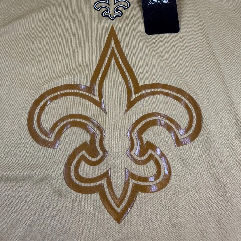 Majestic New Orleans Saints Shirt Mens Small Gold Long Sleeve Cool Base NWT - Picture 3 of 12